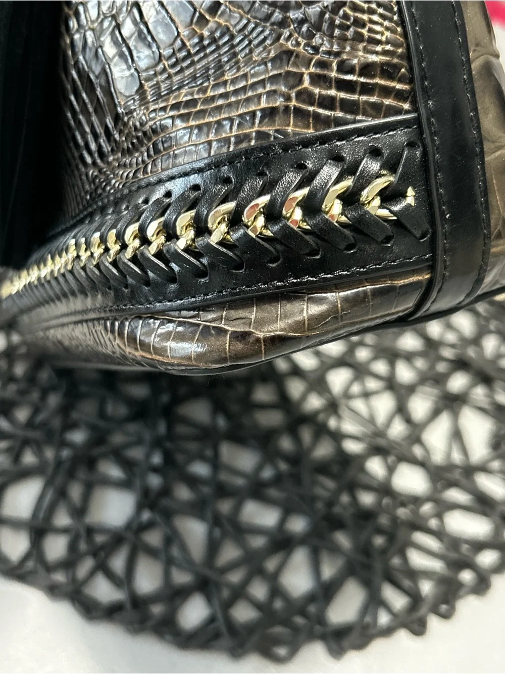 Brahmin Duxbury Graphite Aster Melbourne Leather Satchel